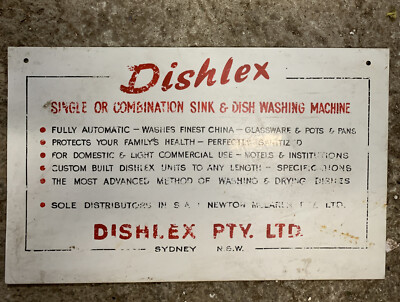 DISHLEX PTY LTD SYDNEY Genuine Australian Vintage Shop Display Sign