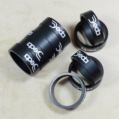 Deda Elementi Kit Alu Spacer 10 Stück Bauhöhe 10 mm 1''1/8 schwar matt Deda Logo