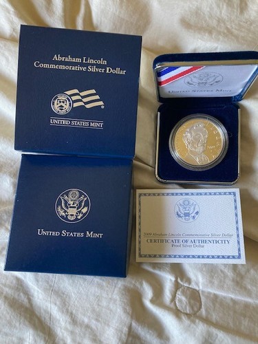 2009-P ABRAHAM LINCOLN Proof Commemorative Silver Dollar OGP COA - Picture 2 of 2