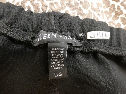 Eileen Fisher Women's L Black Stretch Pants Straight Leg Ankle - Picture 7 of 8