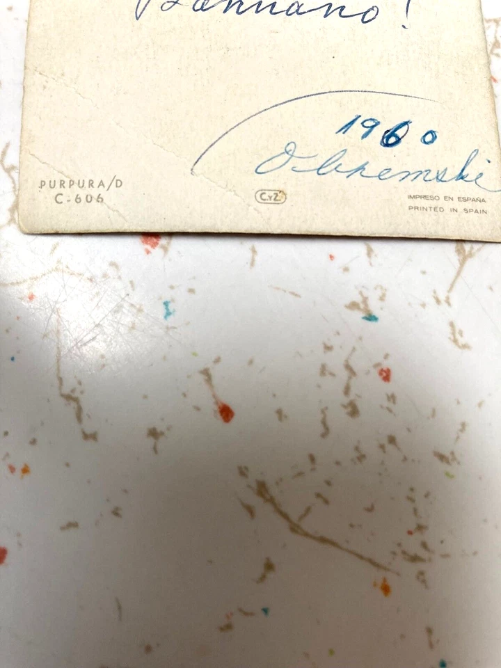 VTG 1960 HOLY CARD TWO ALTAR BOYS W/CANDLE & MUSIC SHEET AT CHRISTMAS CONSTANZA - Image 3 of 3