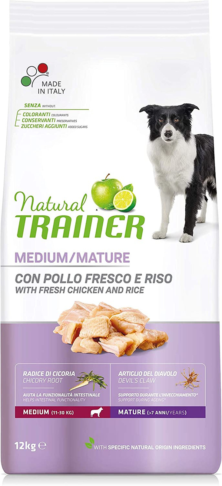 Natural Trainer Dog Mature Medium Pollo 12kg - Vitalità Senior