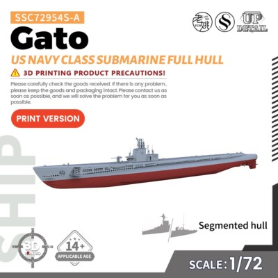#ad SSMODEL SSC72954S A 1 72 Military Model US Navy Gato Class Submarine Full Hull $258.74