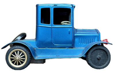 1960s 1970s MODEL T FORD BLUE FRICTION TOY CAR in BOX, TN NOMURA, JAPAN, AS IS