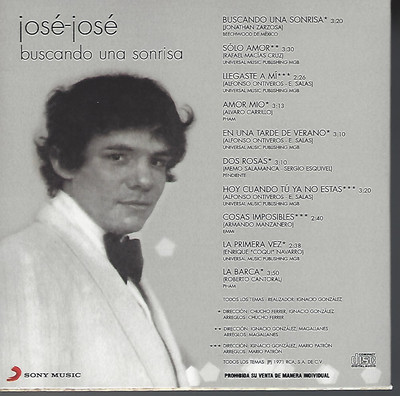 rare POP BALADA CD sleeve JOSE JOSE buscando una sonrisa SOLO AMOR llegaste ami 