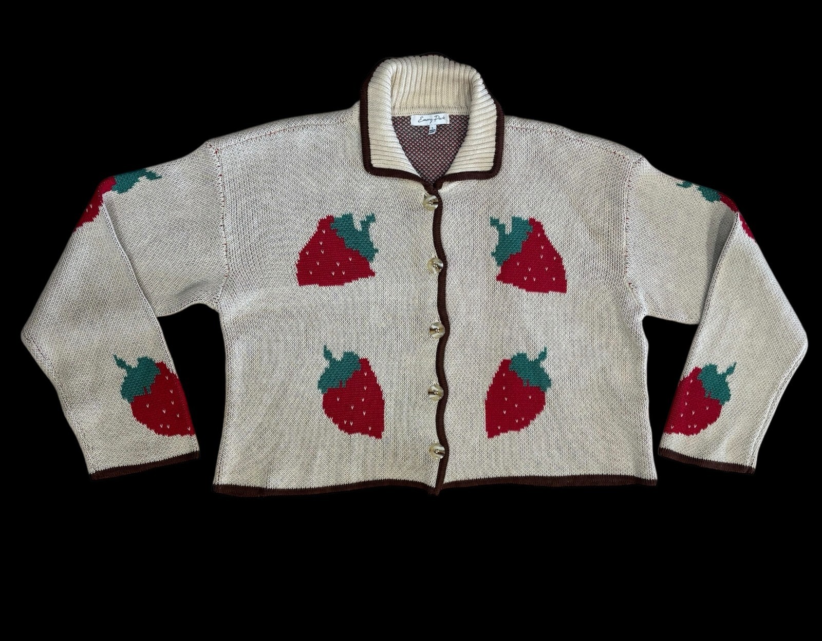 Emory Park Strawberry Fields Button Front Tight K… - image 1