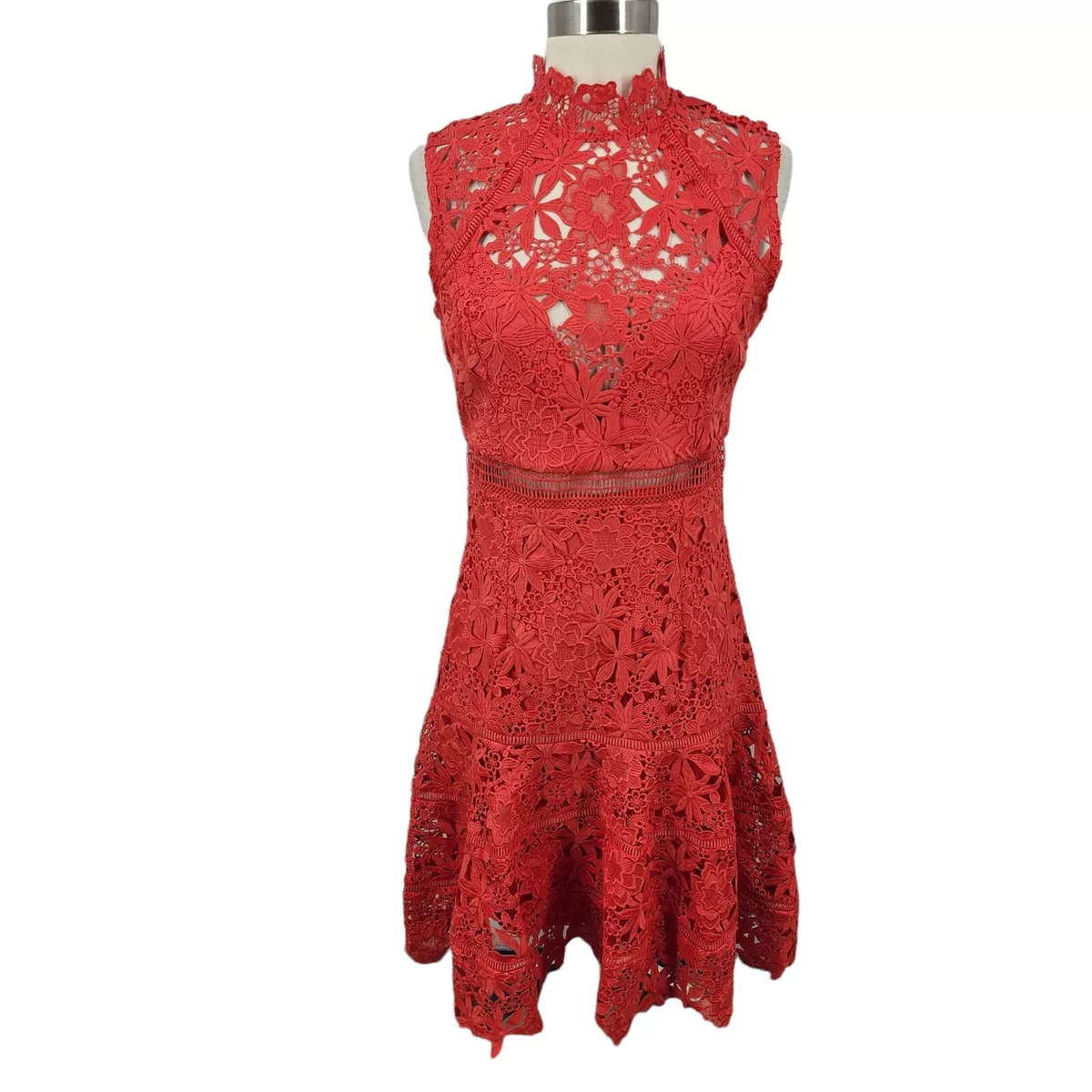 Red Lace Short Dress