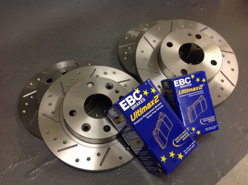 Mazda MX5 Mk1 1.6 Grooved Performance Brake Discs & EBC UltiMAX Pads, Fnt + Rear - Image 2 of 4