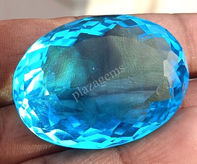 100 Ct Oval Cut  Blue Topaz  EGL Certified Transparent Loose Gemstone 5MRK