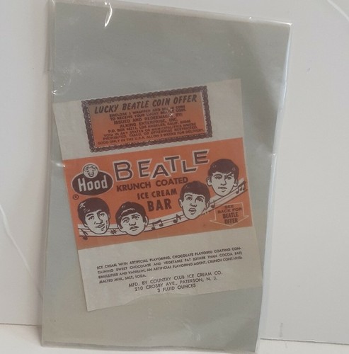 1964, Beatles, "Un-Used", Ice Cream Bar Wrapper