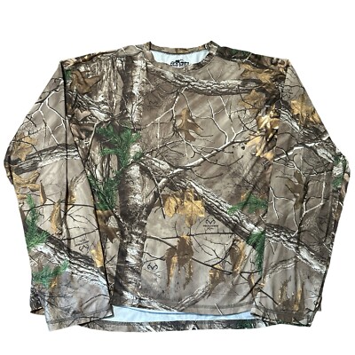 Chemise Tee-shirt Realtree Homme – 2XL, Camouflage, Manches Longues, Col Rond