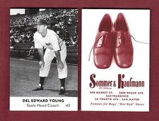1950 Sommer & Kaufmann: #43 DEL E. YOUNG, Seals/PCL | Carl Aldana commemorative