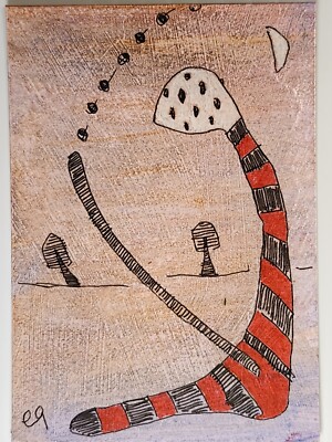 e9Art ACEO sock creature outsider art brut naive
