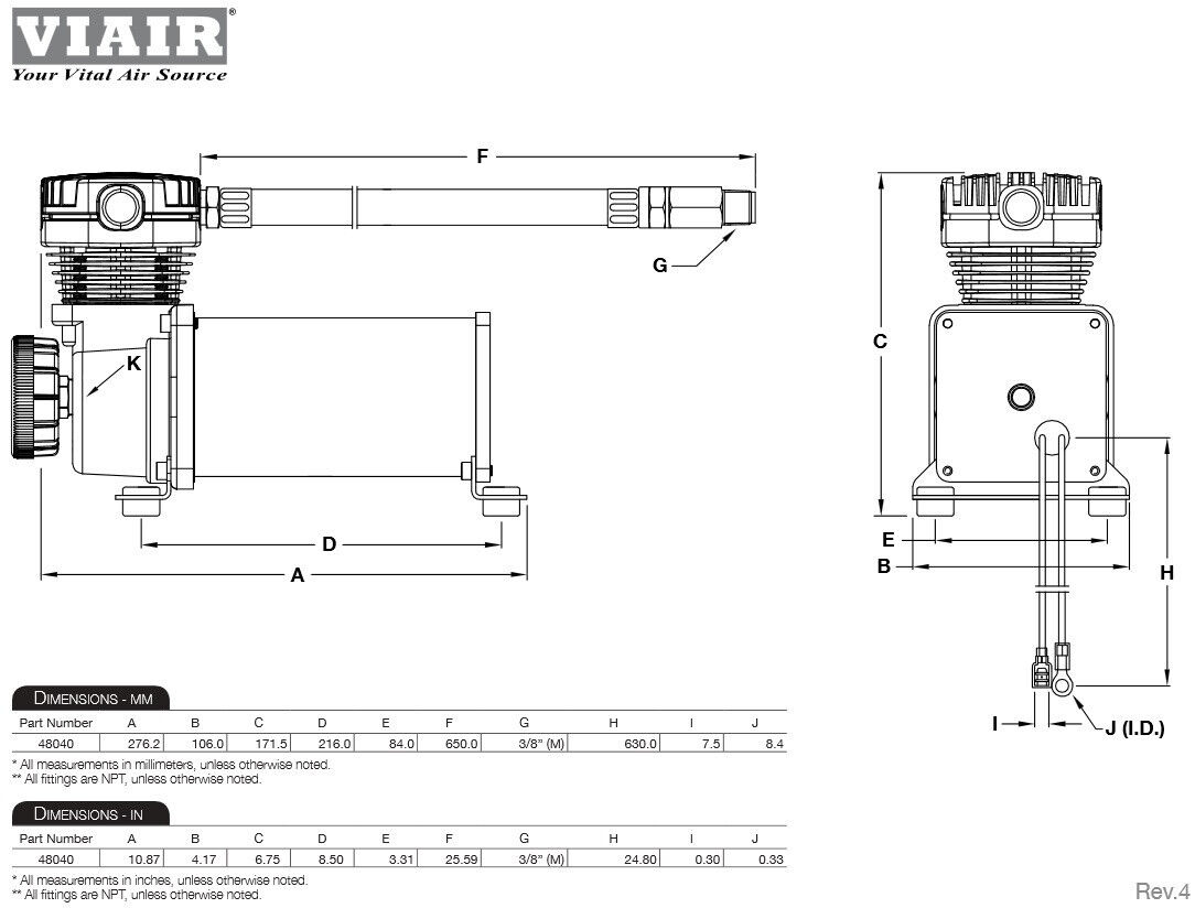 VIAIR 480c AIR COMPRESSOR 200psi 100% Duty 12v 48043 For VIAIR 480c AIR COMPRESSOR 200psi 100% Duty 12v 48043 For