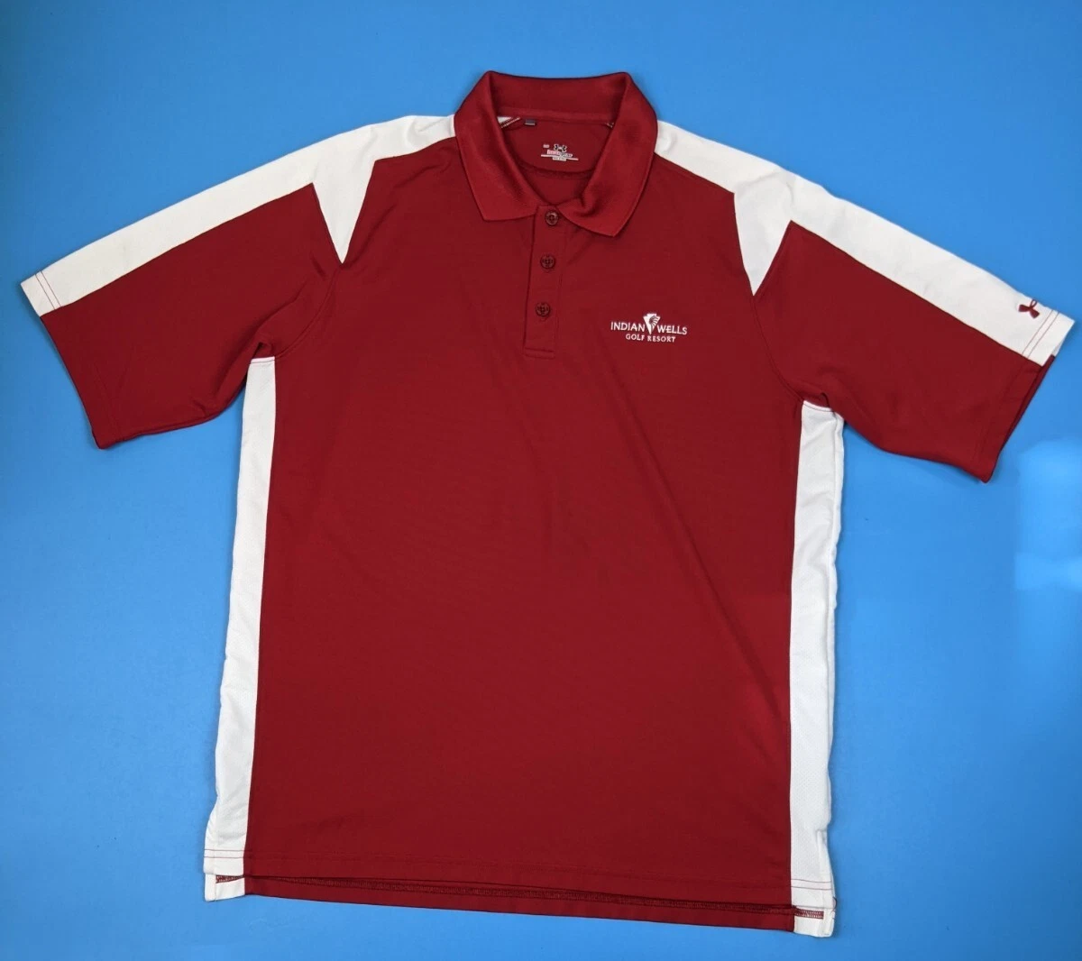 Under Armor Men's Heat Gear Polo Shirt Red Indian Wells Golf