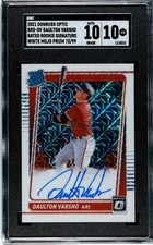 2021 Donruss Optic Daulton Varsho RC SGC 10 w/10 Auto White Mojo Prizm /99