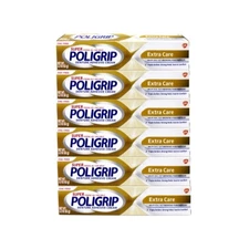 6 Pack - PoliGrip Super, Denture Adhesive Cream, Extra Care - 2.2 oz Each