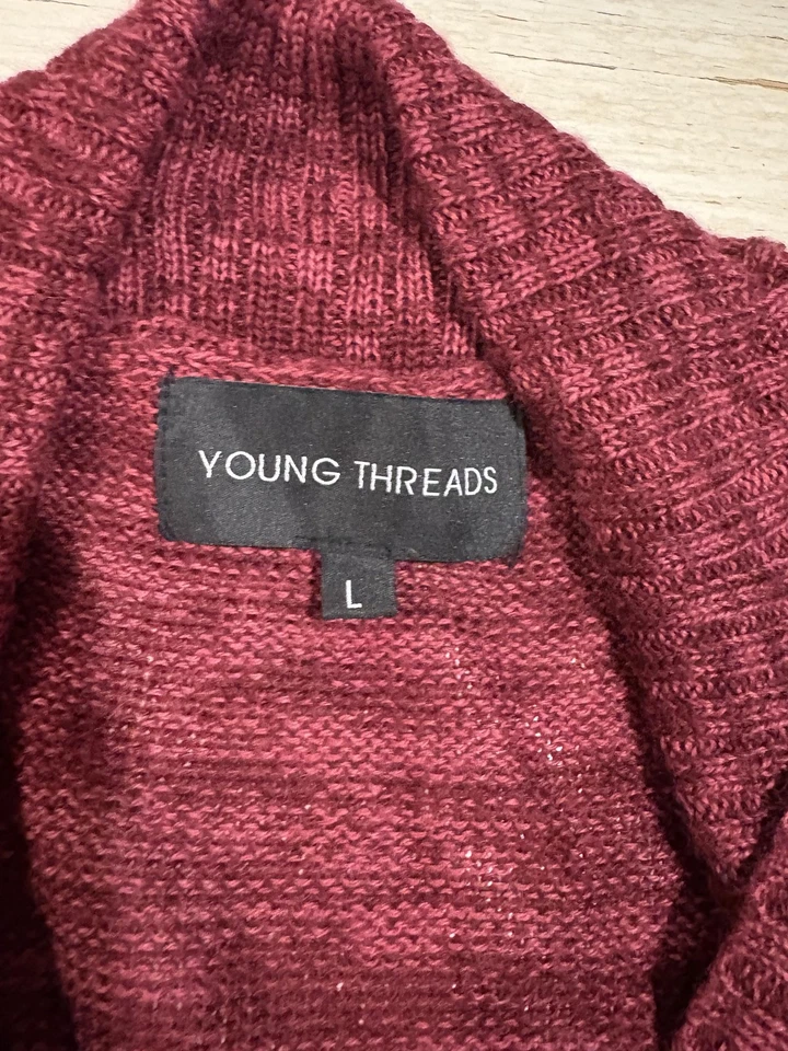 Young Threads Sweater Womens Large Knit Button Cardigan Angora Acrylic Boho - Image 4 of 4