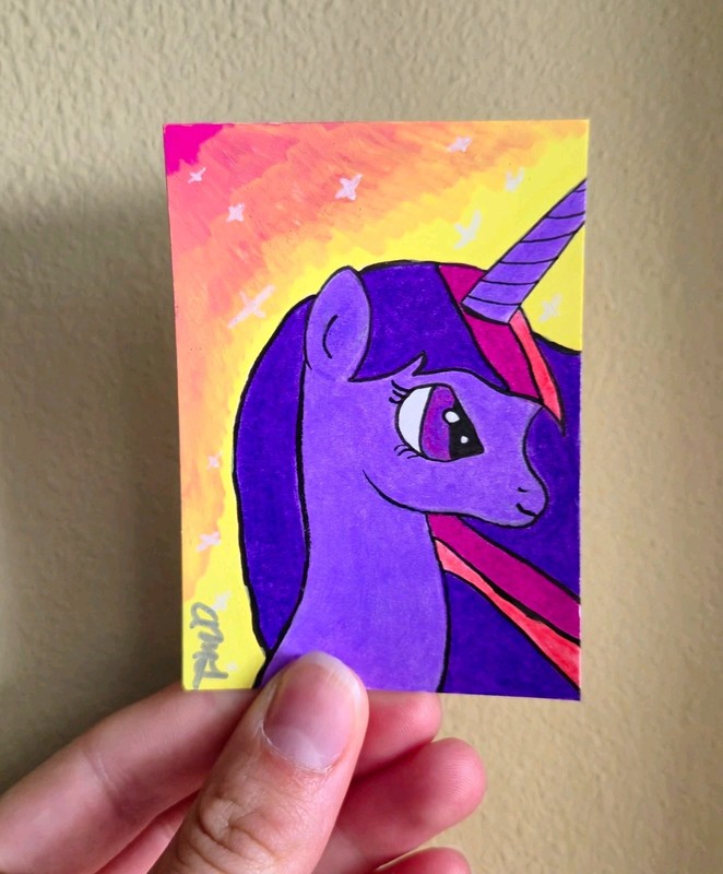 ACEO Original, Twilight Sparkle, MLP, Cute Pop Art, Pony, By annamaes.artistry