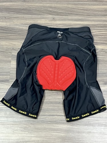 Pantalones Cortos Santic Negros Y Grises Acolchados Ciclismo Power-Dry Hombres Talla Mediana - Imagen 15 de 19