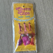 NOS Vintage Charm Clips Add-Ons 1980's Clip On Bell Charms Retro Props HTF RARE