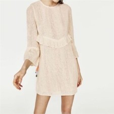 ZARA Tunic DRESS ECRU CROCHET Web Tassel