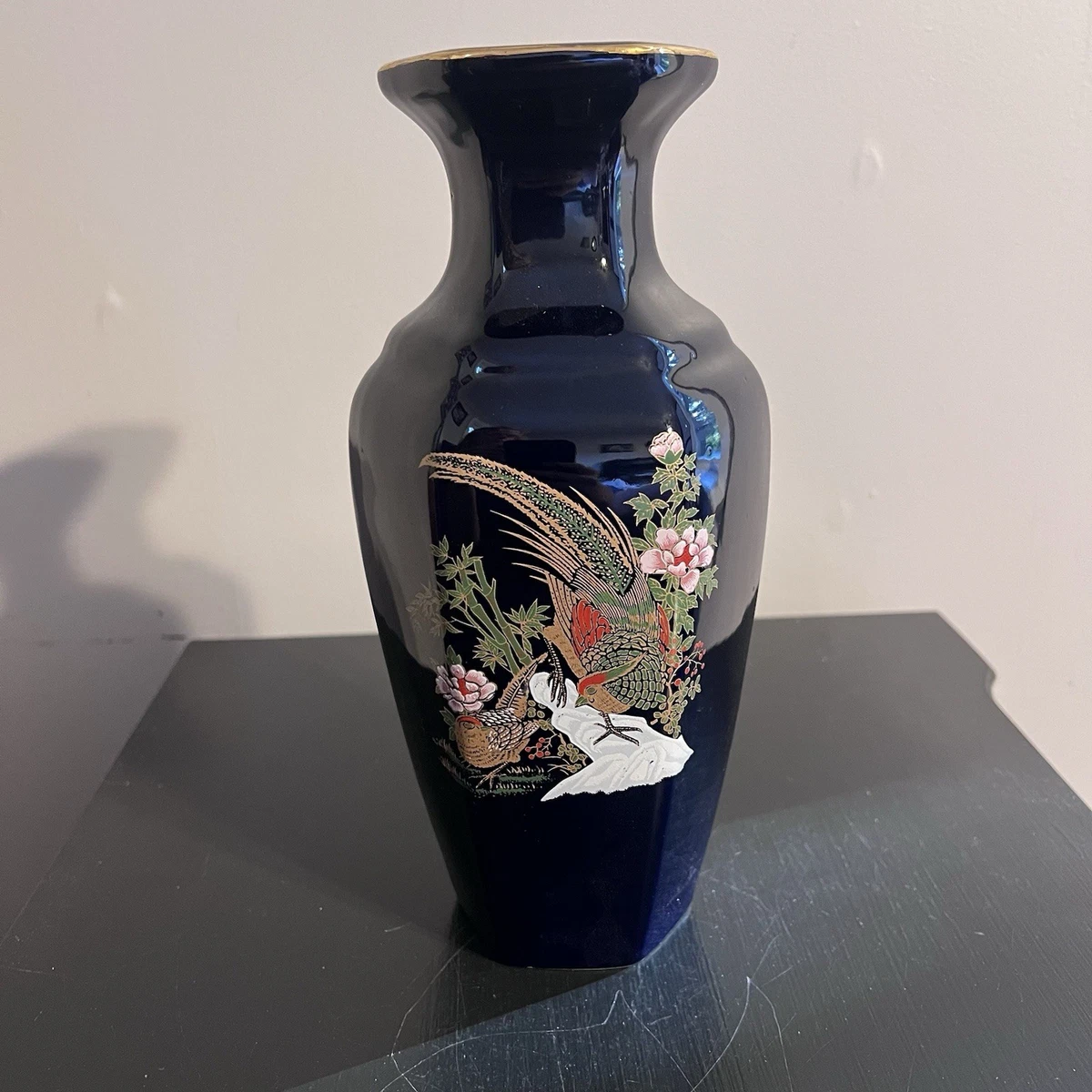 日本美術 藤田和廣作 青磁花瓶 共箱 未使用 陶芸工房「久玲居」 ED11