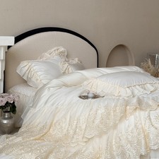 Bedding Set 4 Pcs/lot 100s Pure Cotton Silk Quilt Cover Bed Sheet 2 Pillowcases