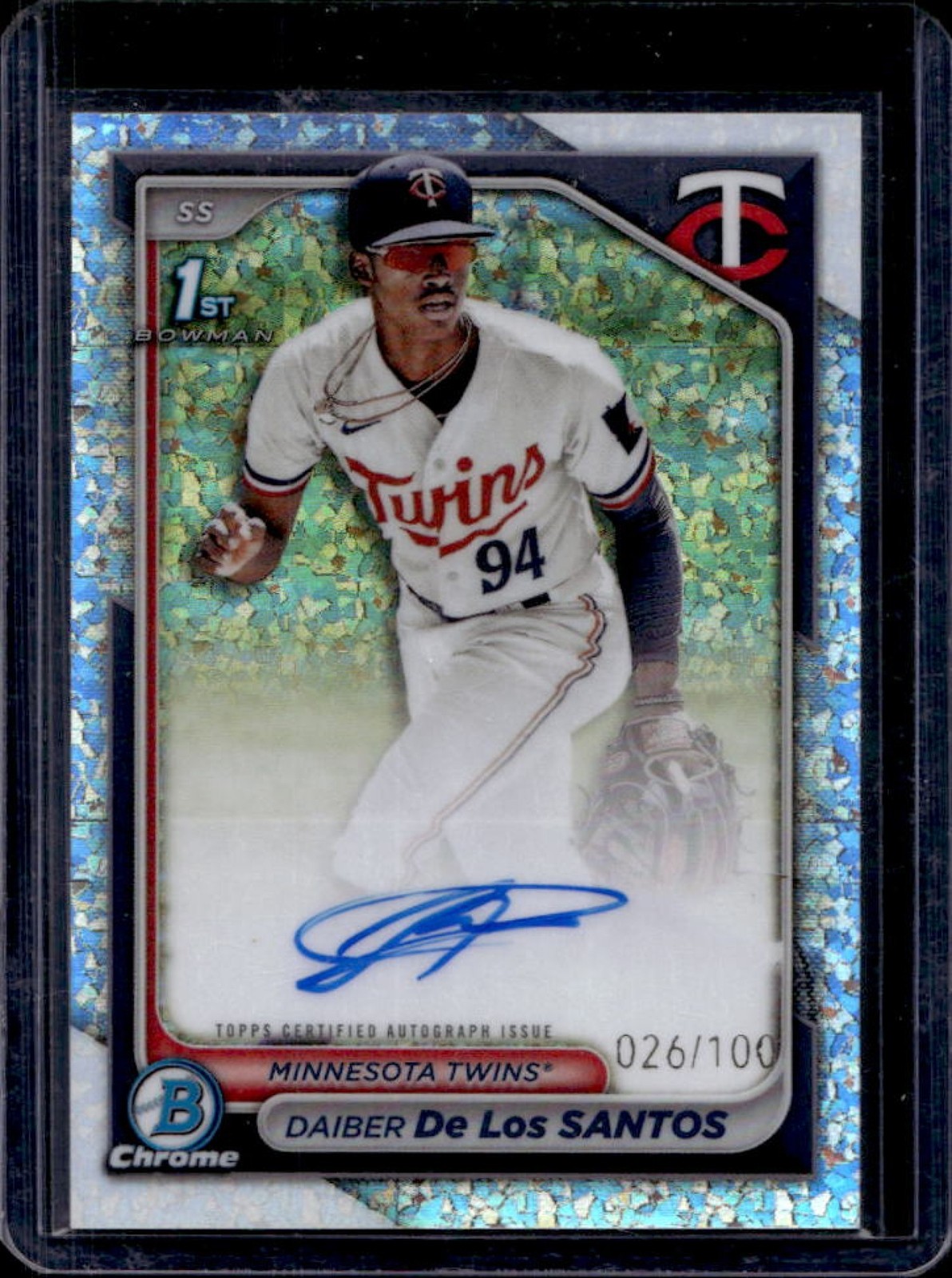 2024 Bowman Chrome Daiber De Los Santos Auto Mini Diamond Refractor 1st #/100