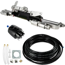 Hydraulic Outboard Steering System Kit HK4200A-3 300HP 2x20ft Hose Cylinder Helm
