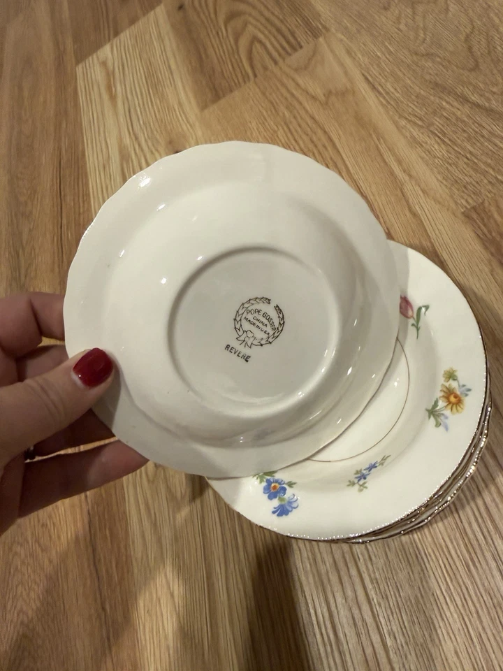 Pope Gossar Revere Vintage China 57 Piece Set Plates Bowls Cups - Image 3 of 4