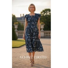 Ulla Johnson Zuma Cotton Midi Dress 2 Blue