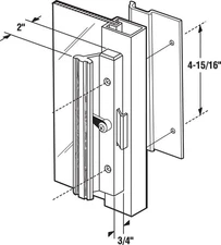 Prime-Line 141706 Steel Silver Outdoor Sliding Screen Door Latch/Pull 11.5 L in.