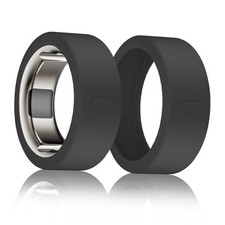 Silicone Ring Cover Compatible with Oura Ring M for 11/12/13 Black Black