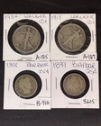 4-Silver Coin Lot. 2- Walking Liberty Half Dollars & 2- Barber Quarters.