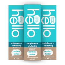 Hello Antiplaque and Whitening Fluoride Free Toothpaste, Whitening Toothpaste