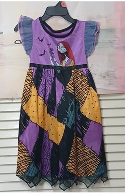 Nightmare Before Christmas 2t Girls Halloween Costume Sally, Nightgown Disney