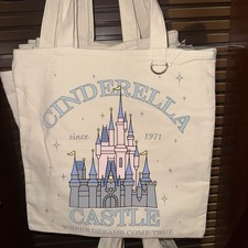 2026 Walt Disney World Parks Cinderella Castle Canvas Tote Bag NWT 