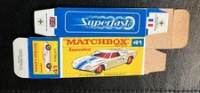 Matchbox #41b Ford G.T. ‘68-‘70 Type F Repro Box 
