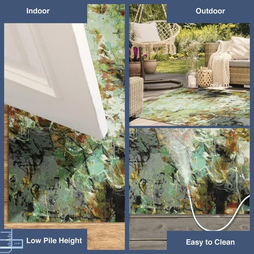 Liora Manne Marina Indoor/Outdoor Power Loomed Synthetic Blend Low Profile Ar... - Picture 4 of 9