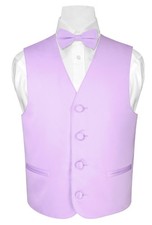 BOY'S Dress Vest  BOW Tie Solid LAVENDER Purple Color BowTie Set for Suit  Tux