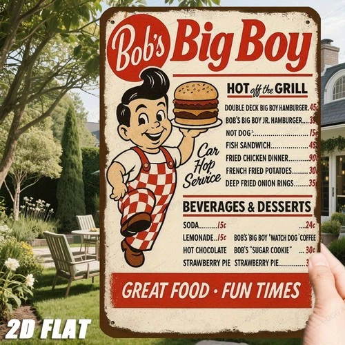 Vintage Diner Menu Board Restaurant Tin Metal Signs Home Décor 8x12