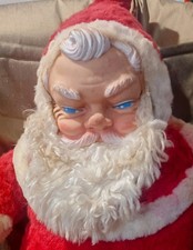 Vtg Rushton Santa Claus Doll Rubber Face Hands Vintage 1950s Christmas 22" MCM
