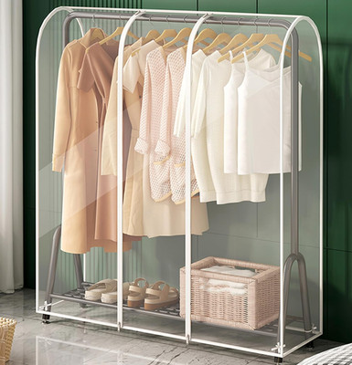 Clear Garment Rack Cover with Zipper Clothes Hanging Rack Cover Dustproof Waterp