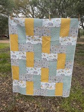 Baby Quilt Handmade New, Safari Animal, Gender Neutral, 42 1/2" x 53 1/2"