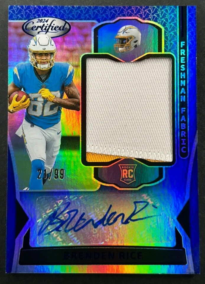 2024 Panini Certified - Brenden Rice #FMS-BRE Chargers - RC Patch AUTO /99