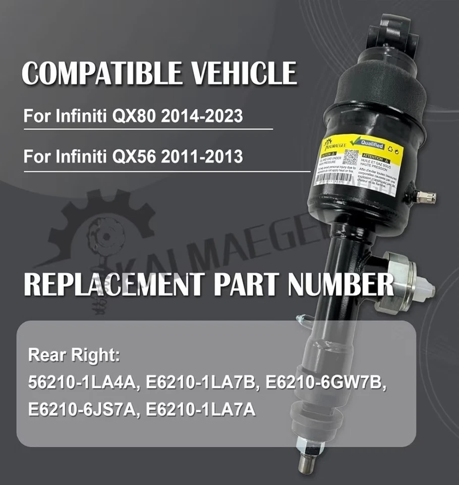 Pair Rear Hydraulic Air Suspension Shock Struts For 2011-2021 Infiniti QX56 QX80 — 第 4/4 张图片