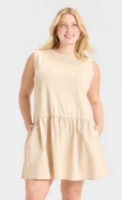 Women's Mini Shift Dress - Universal Thread  Tan SMALL