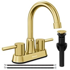 Gold Bathroom Faucet, Brushed Gold Bathroom Faucet, Gold Faucets for Bathroom...