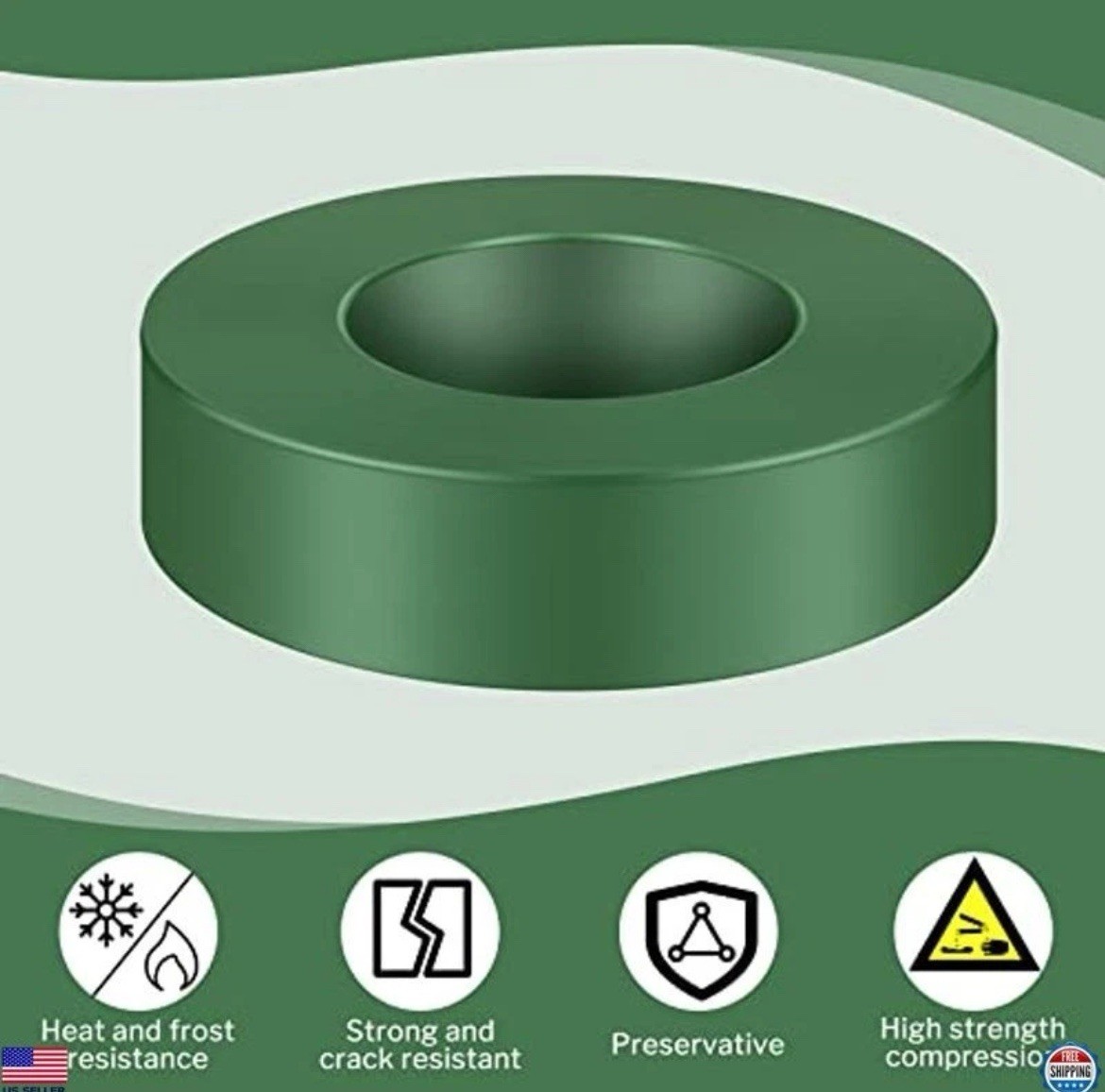 Sprinkler Head Protector Donut Guard 6.3" Green Nylon Ring for Lawn Care